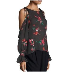 Joie 100% Silk Rosa Cold Shoulder Blouse Size XS‎